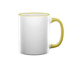 11 oz Rim & Handle Colored Mug - Yellow