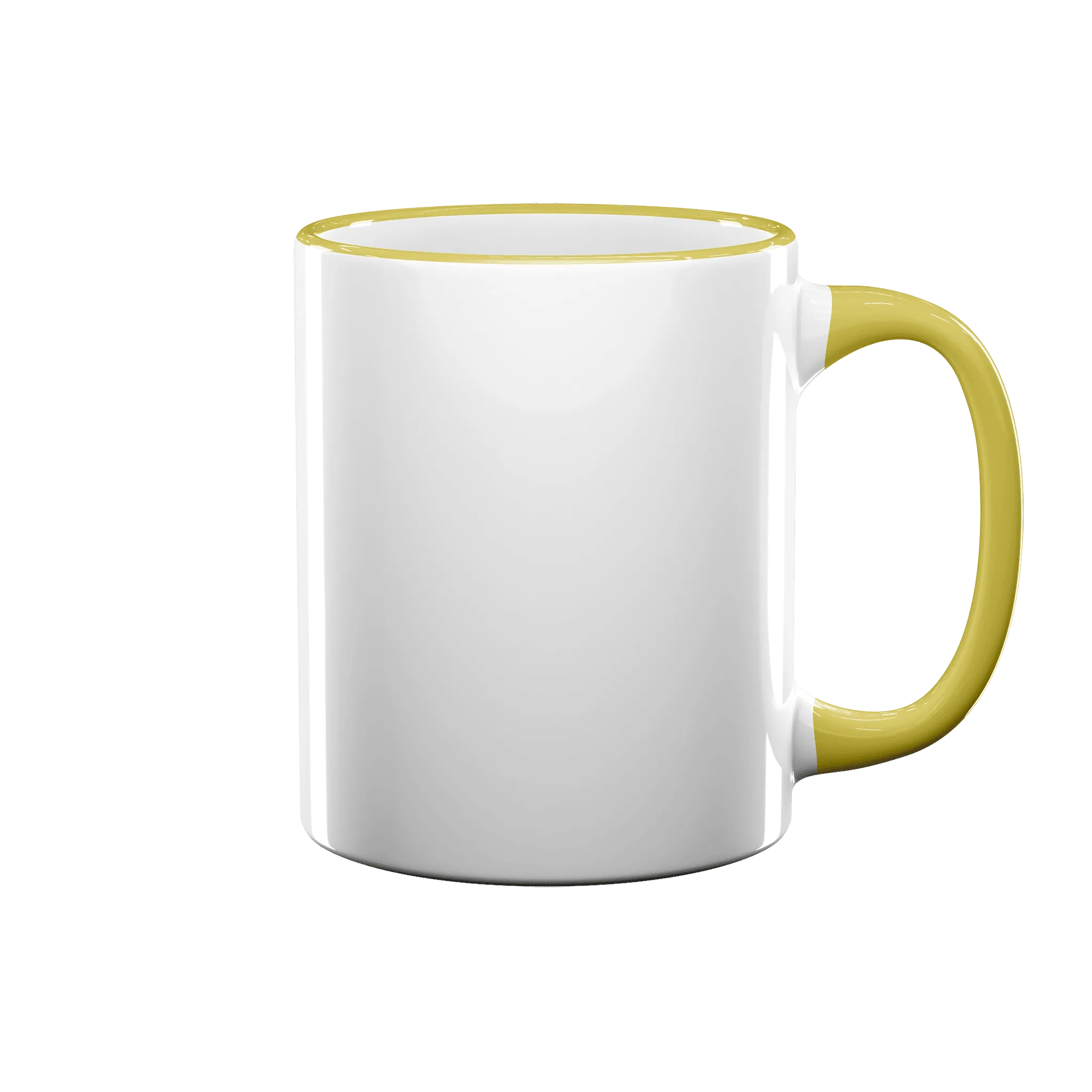 11 oz Rim & Handle Colored Mug - Yellow