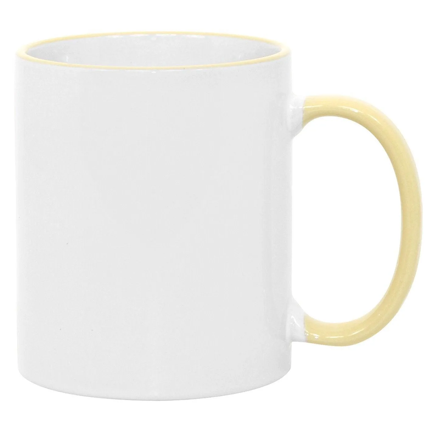 11 oz Rim & Handle Colored Mug - Yellow