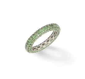 14K or 18K Gold Pave Tsavorite Eternity Band