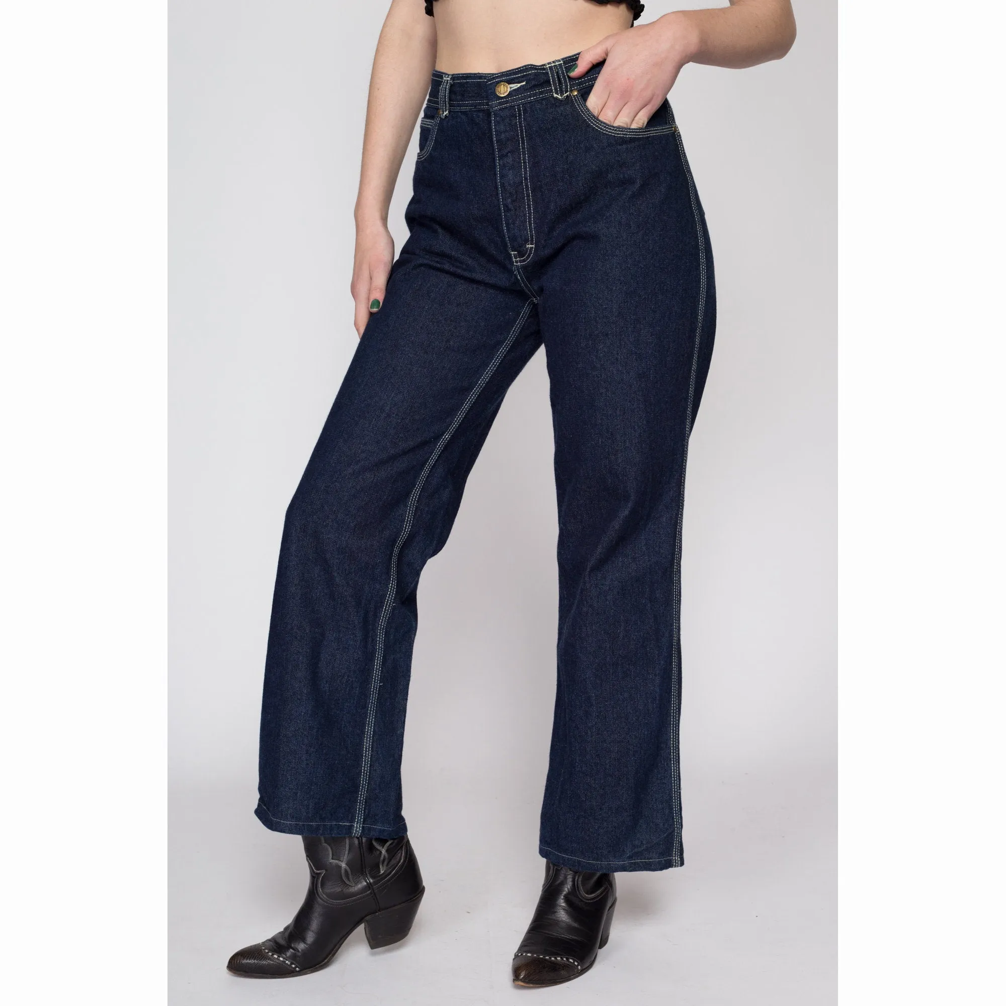 33x28 80s Dark Wash Bootcut Jeans Unisex