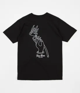 5Boro Burning Rose T-Shirt - Black