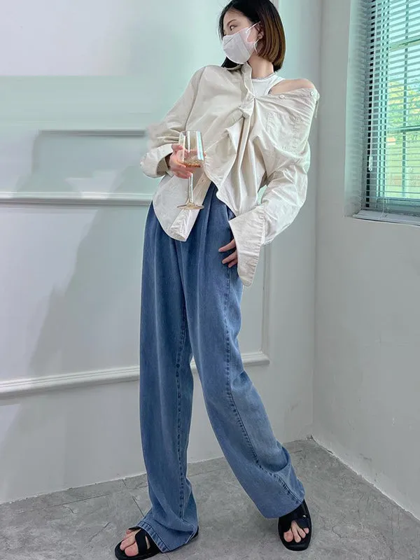 6 Colors Urban High Waisted Wide Leg Solid Color Pants