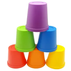 6 Rainbow Primary Color Identification, Sorting and Matching Cups by Skoolzy