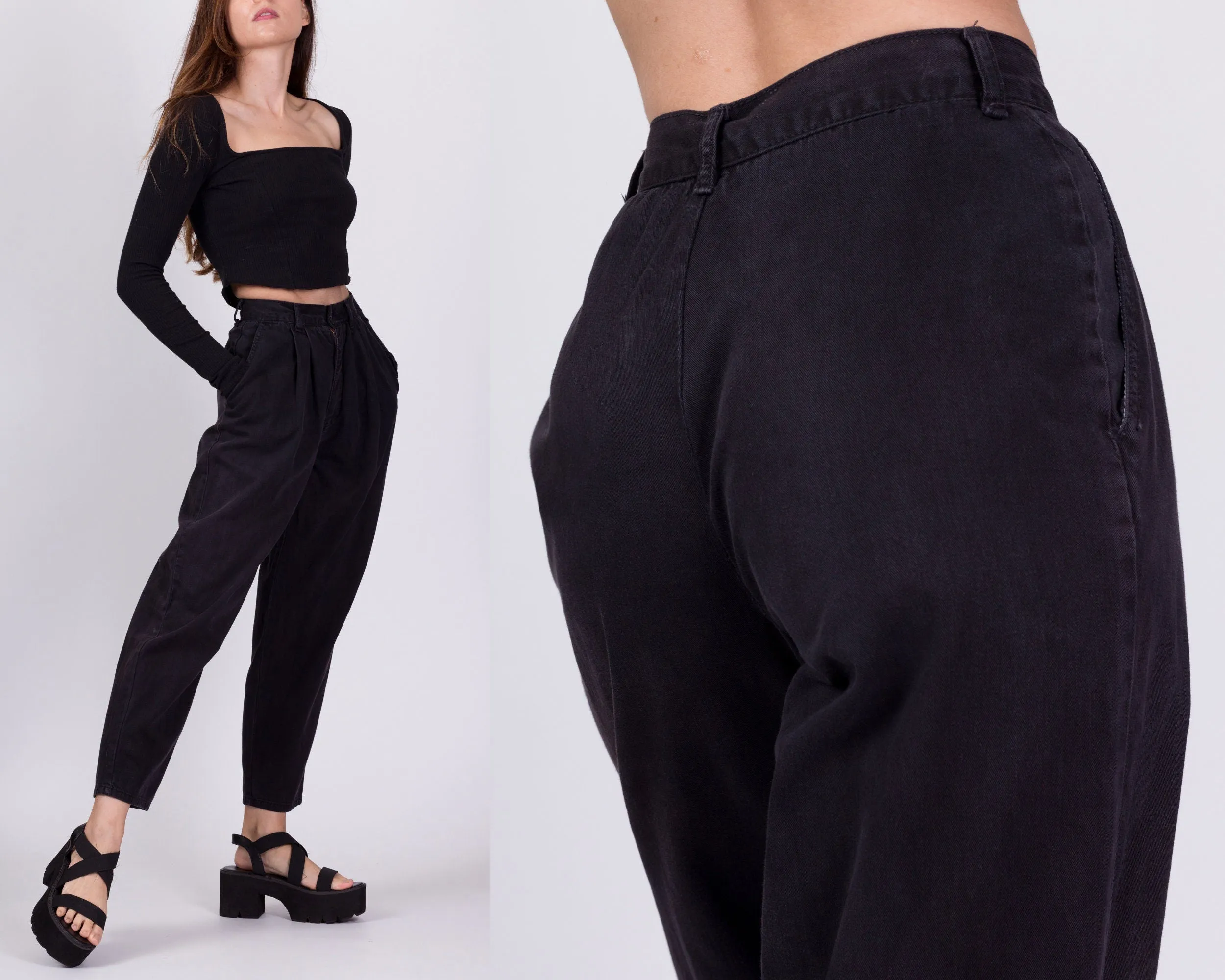 80s Black Bongo Mom Jeans - XXS, 22.5"