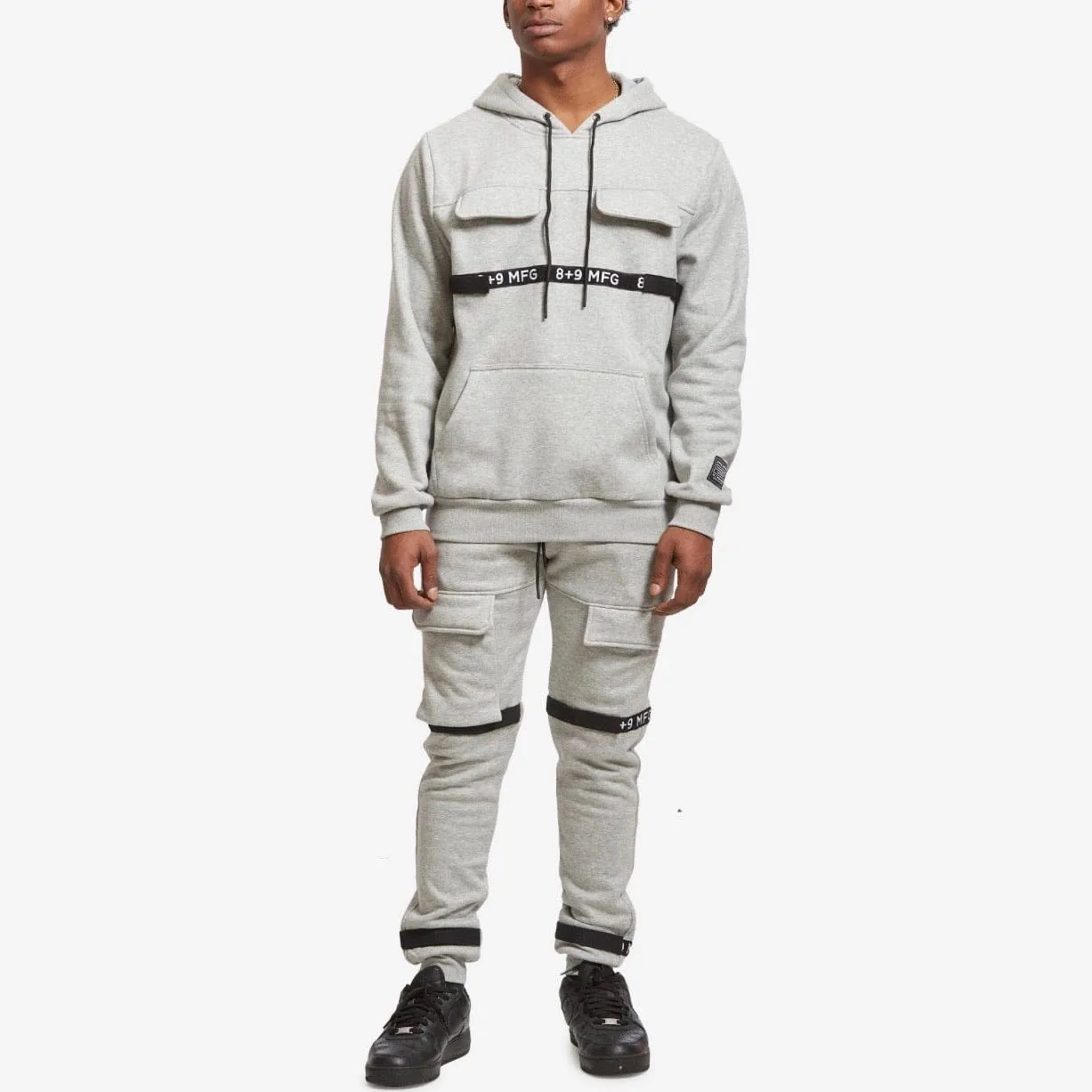 8&9 Strapped Up Fleece Sweatpants (Grey) PSTRFLGRY