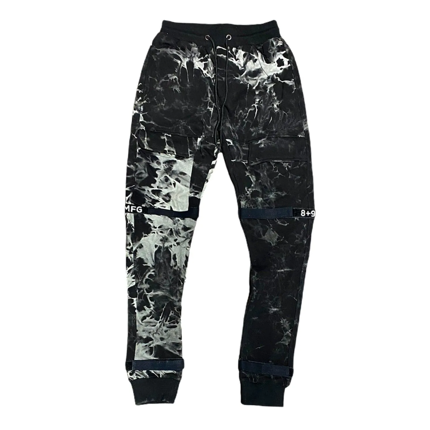 8&9 Strapped Up Fleece Sweatpants (Oreo Tie Dye) SPTDSTRBLK