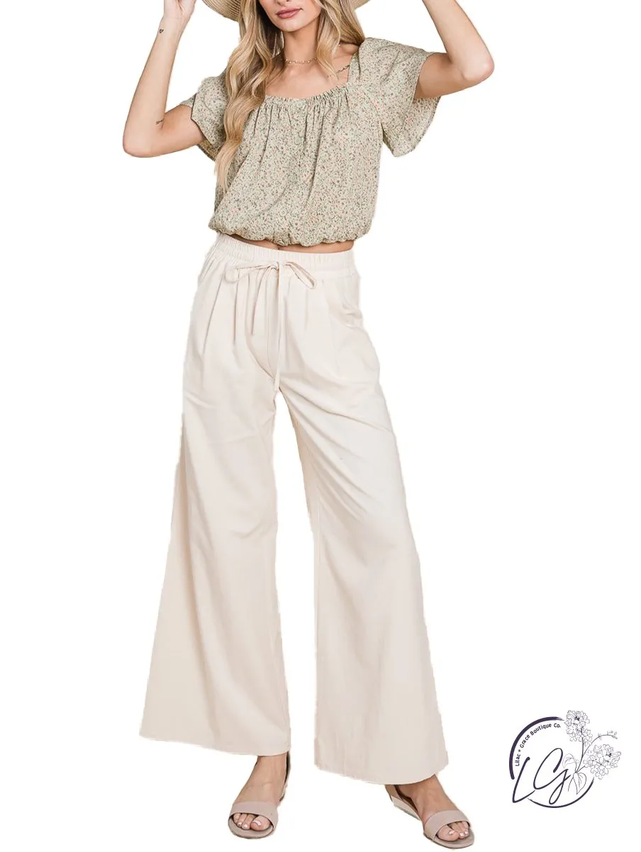 Airy Elegance Wide-Leg Trousers