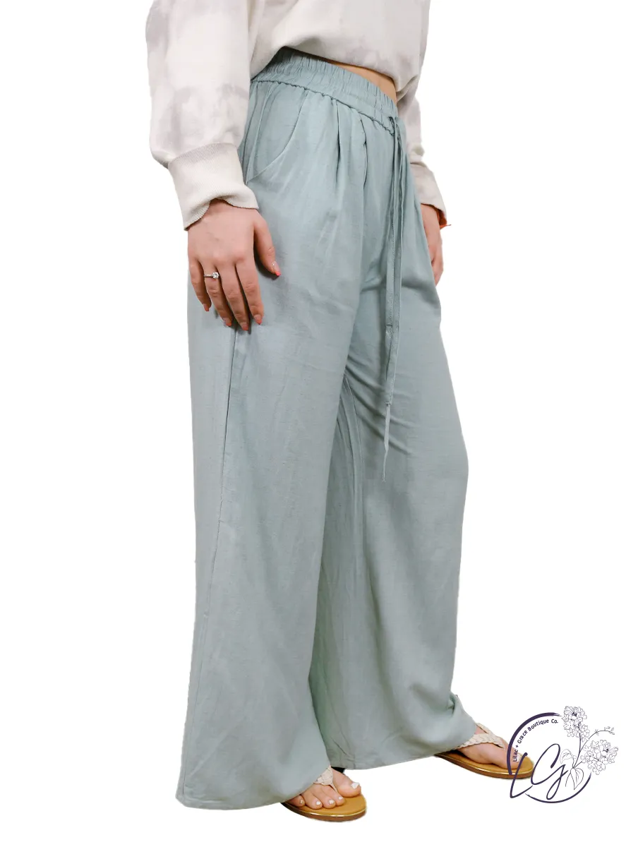 Airy Elegance Wide-Leg Trousers