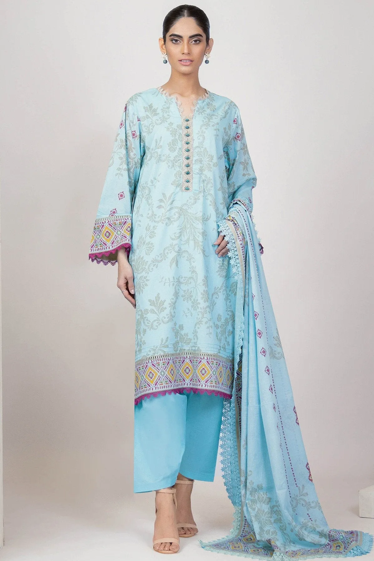 Al Karam - 3 PC  SS025A Spring Summer Lawn Collection