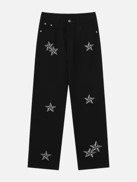 AlanBalen® - Embroidered Star Jeans