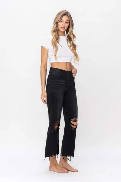 Alayna Vintage Distressed Crop Flare Jeans