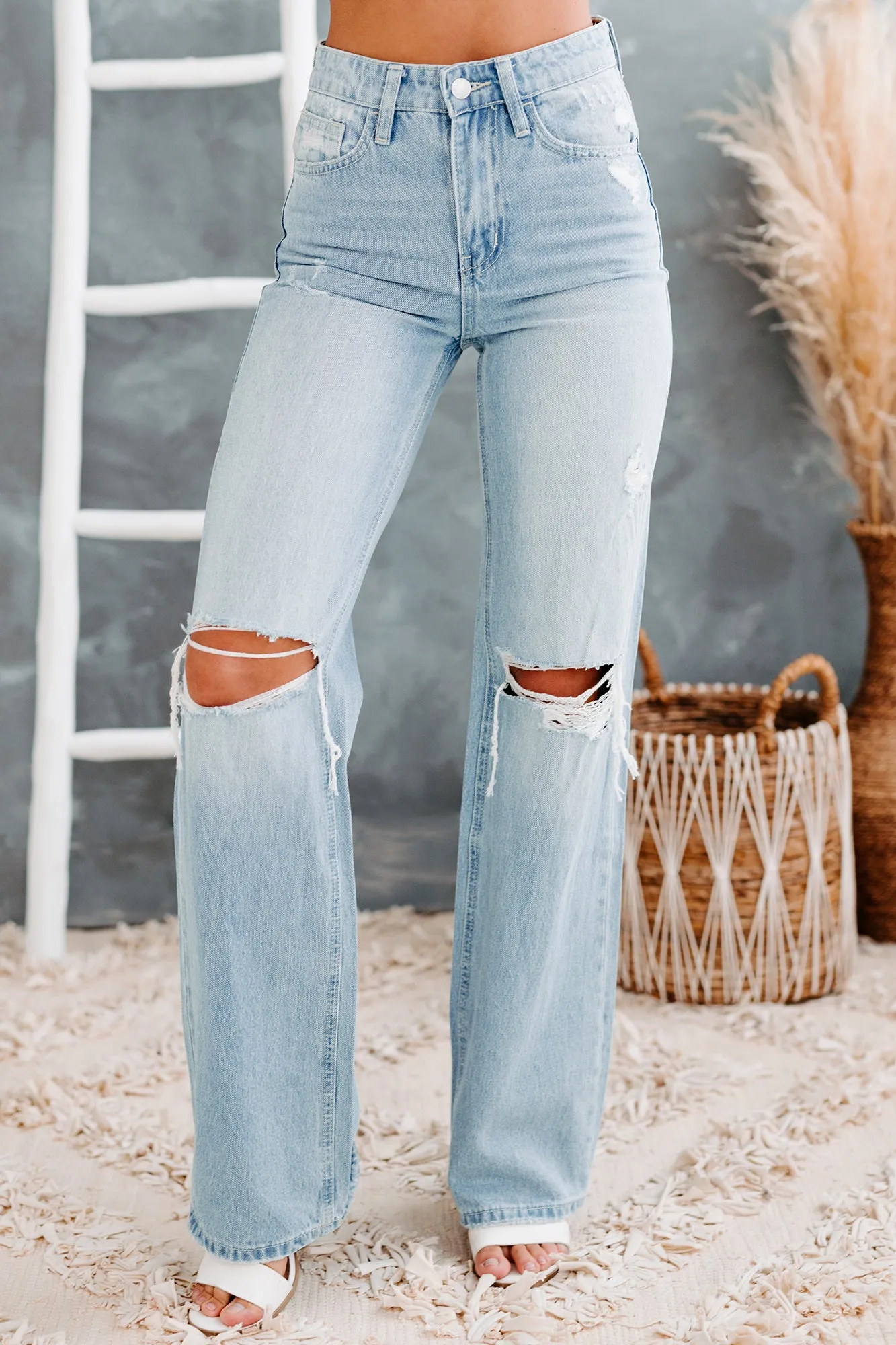 Album Of Memories '90s High Rise Vintage Flare Vervet Jeans (Light)