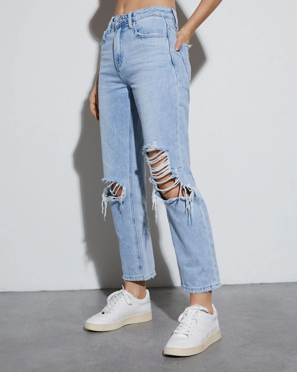 Alfie High Waist Distressed Cropped Jeans