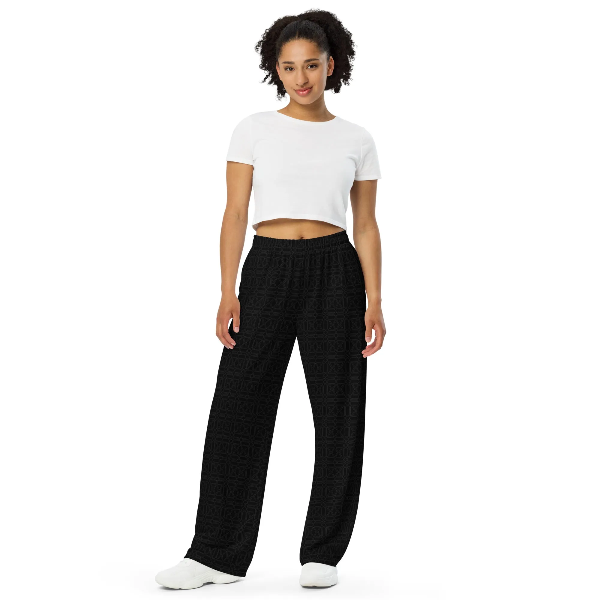 All-over print unisex wide-leg pants