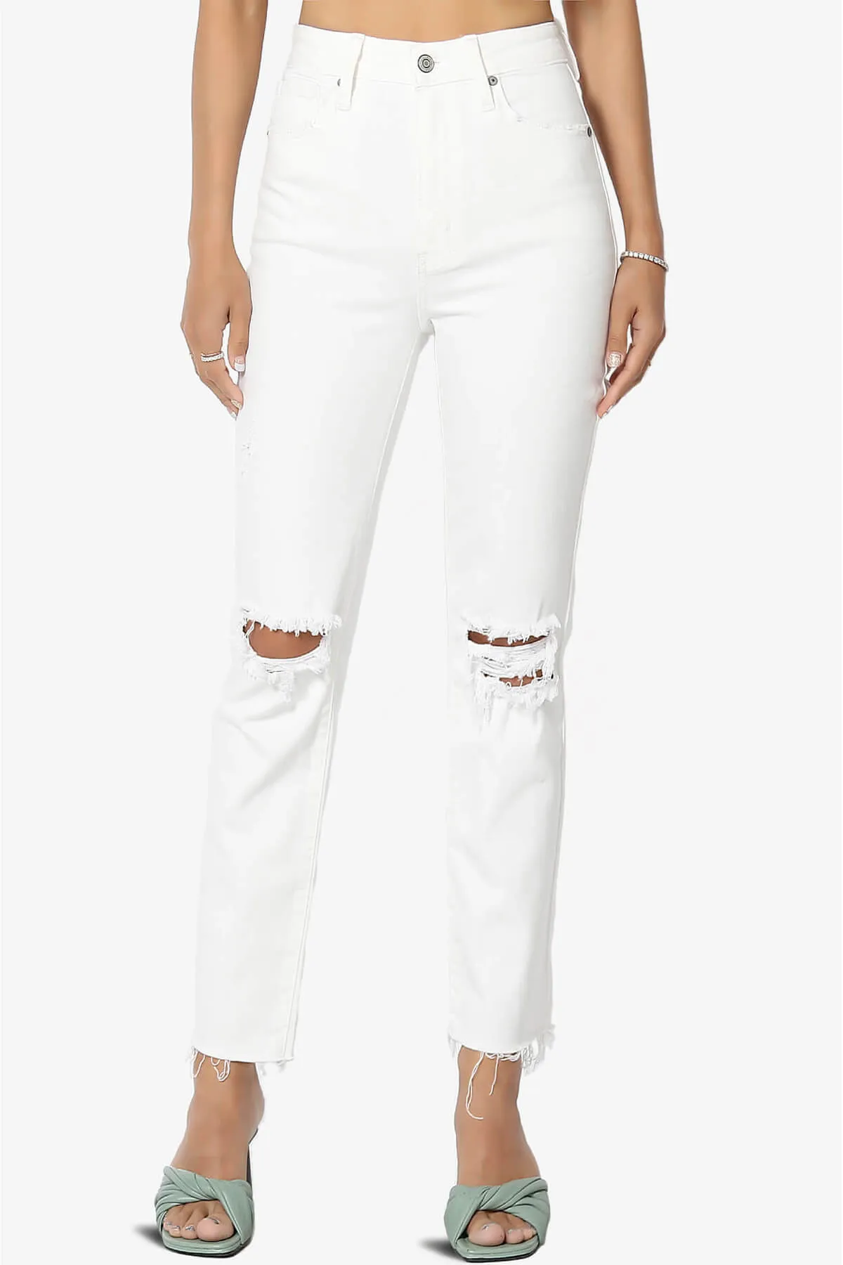 Ally Utra High Rise Crop Straight Leg Jeans