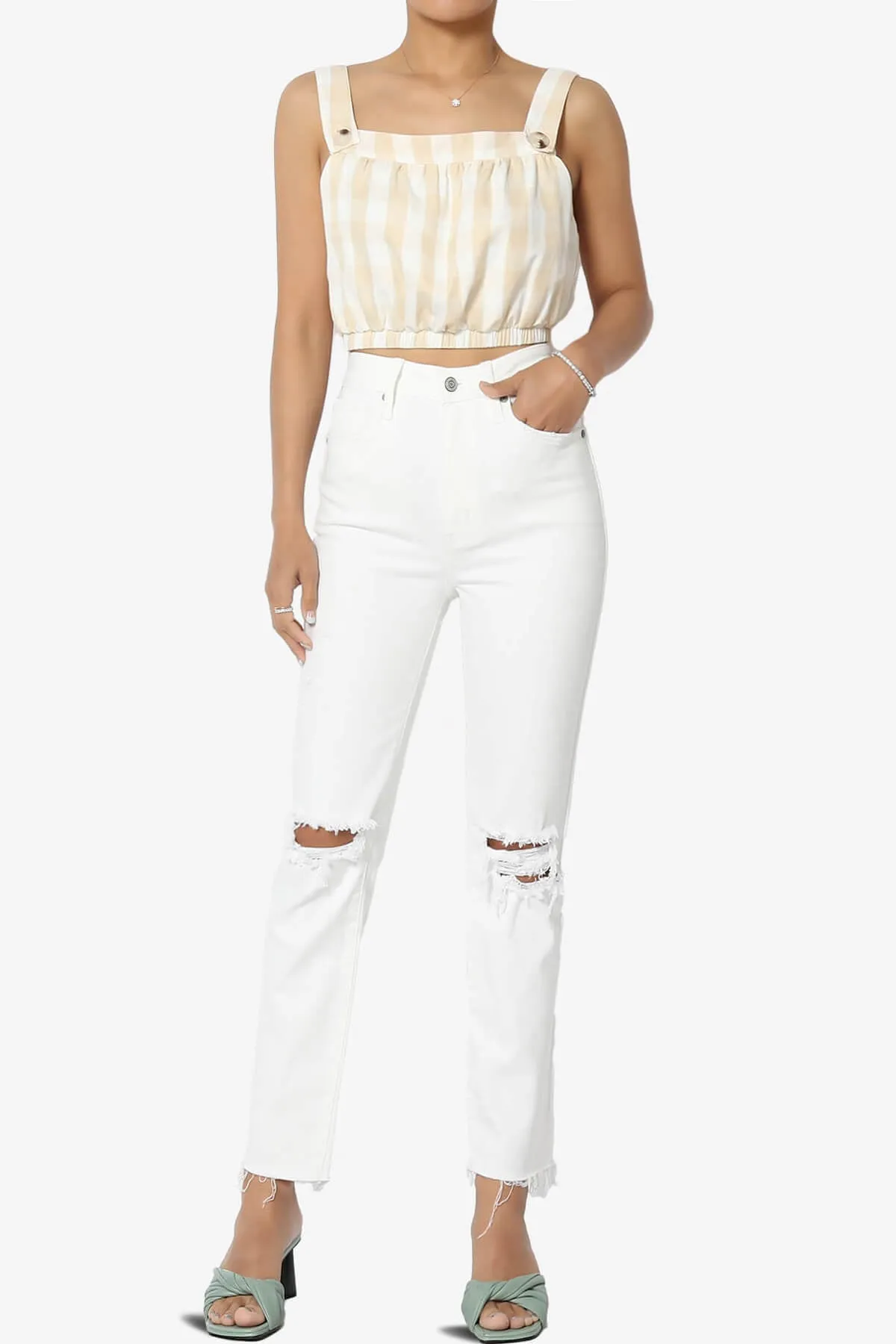 Ally Utra High Rise Crop Straight Leg Jeans