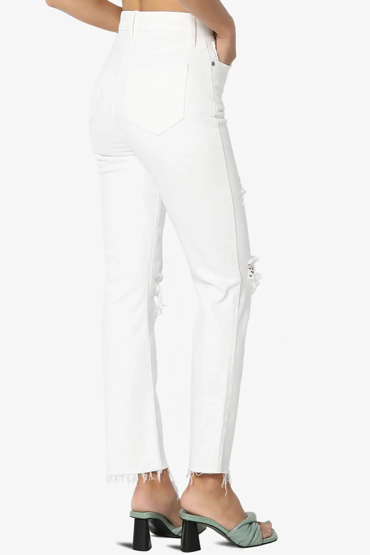 Ally Utra High Rise Crop Straight Leg Jeans