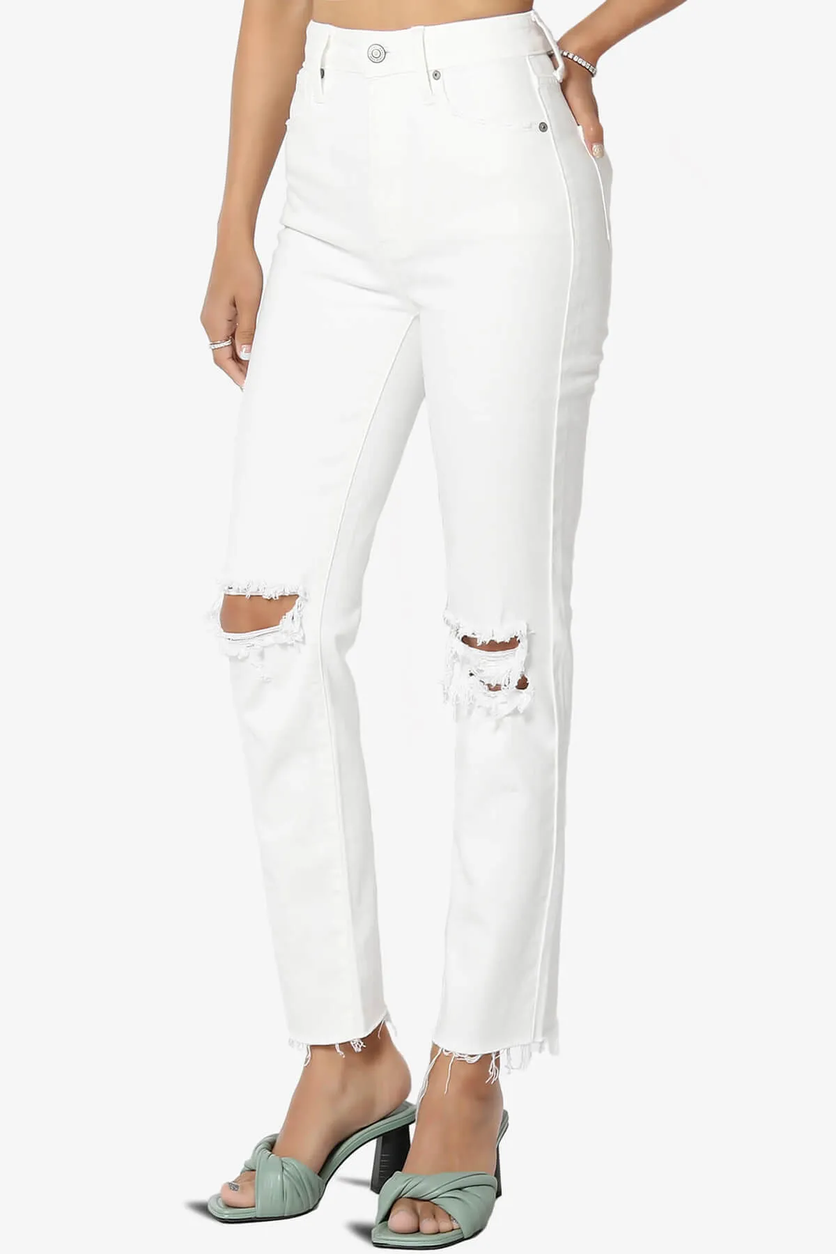 Ally Utra High Rise Crop Straight Leg Jeans