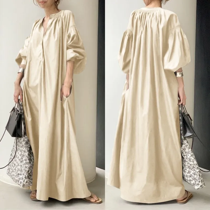 Amy Fashion - Casual Lantern Sleeve Vestidos Dress