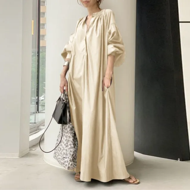 Amy Fashion - Casual Lantern Sleeve Vestidos Dress