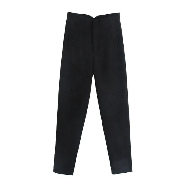 Amy Fashion - Chic Button Zip Elegant Pink Casual Pants