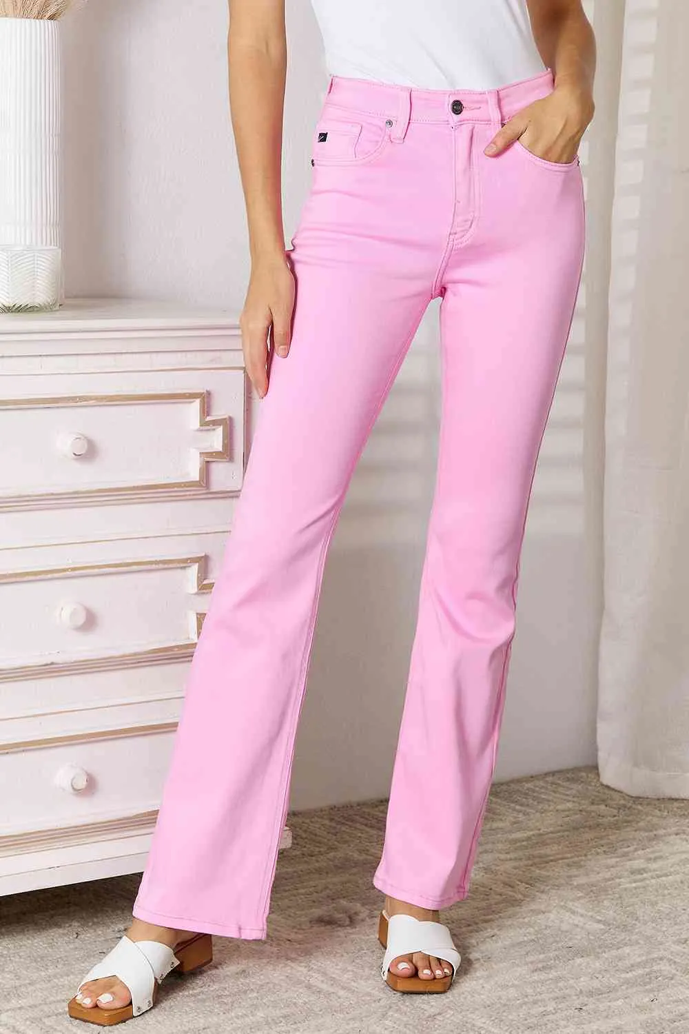 *APP EXCLUSIVE* Kancan Pink High Rise Bootcut Jeans