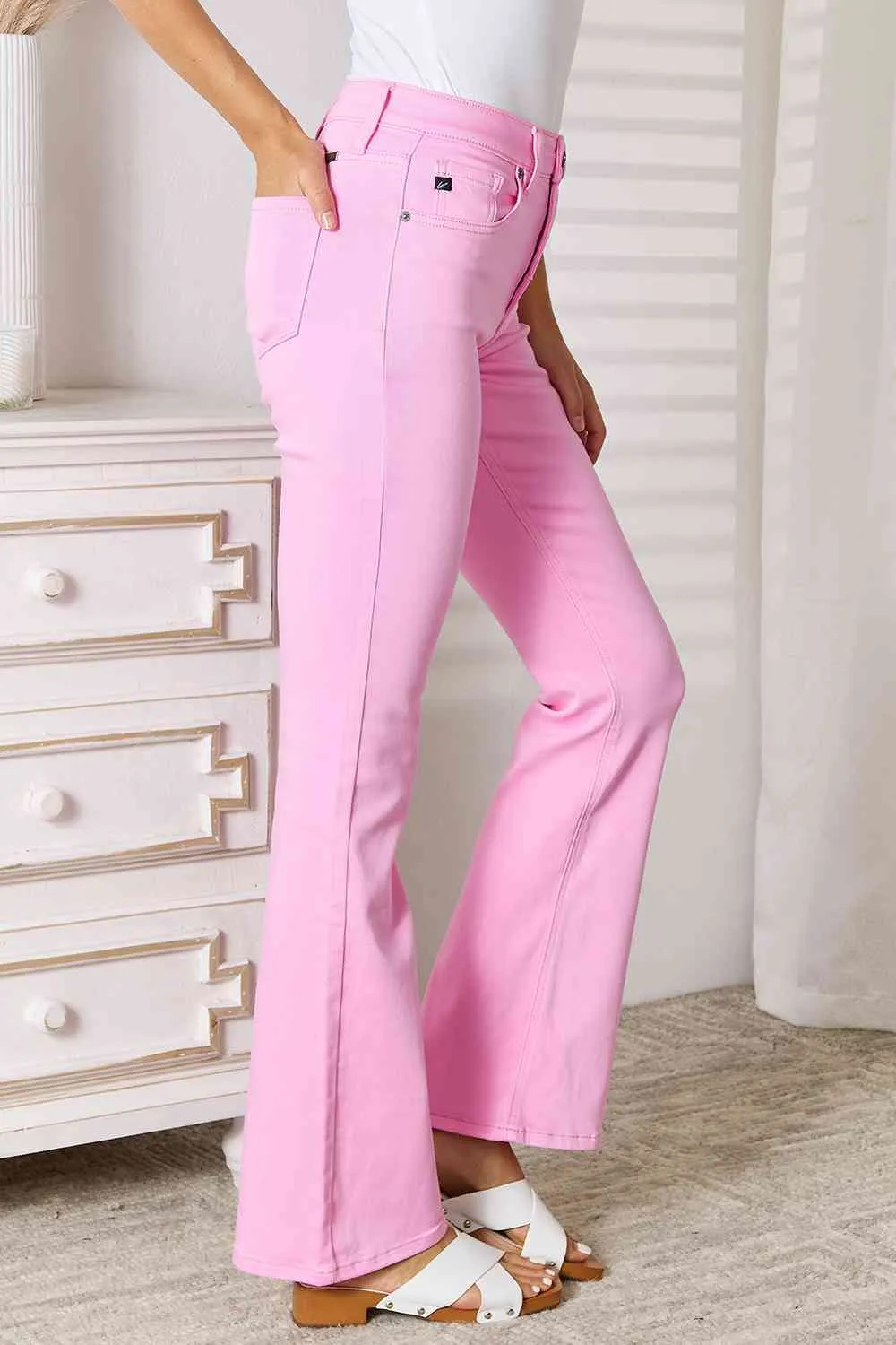 *APP EXCLUSIVE* Kancan Pink High Rise Bootcut Jeans