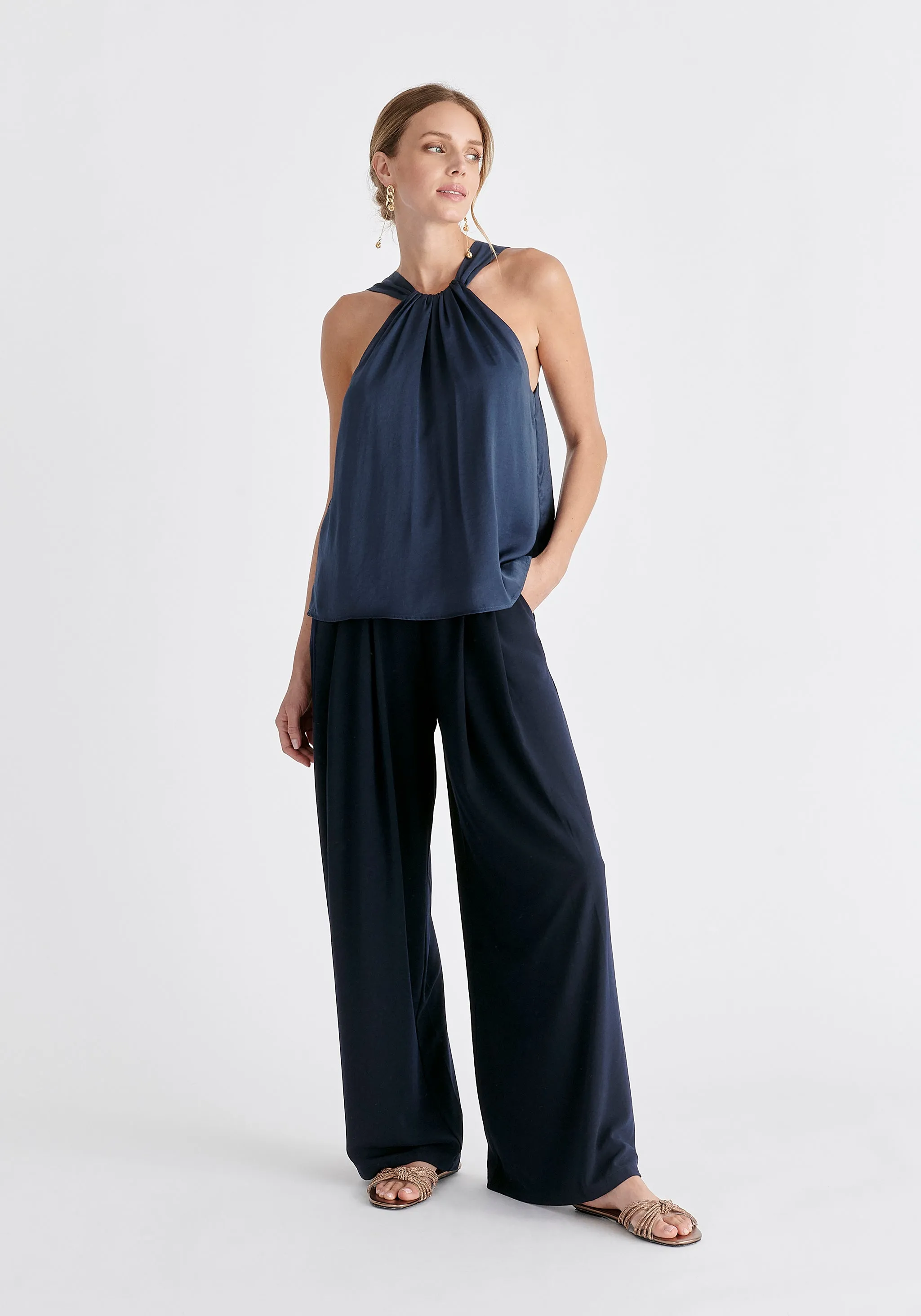 Asymmetric Waistband Trousers