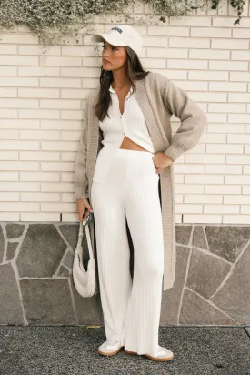 Aylia Ribbed Knit Set - Off White