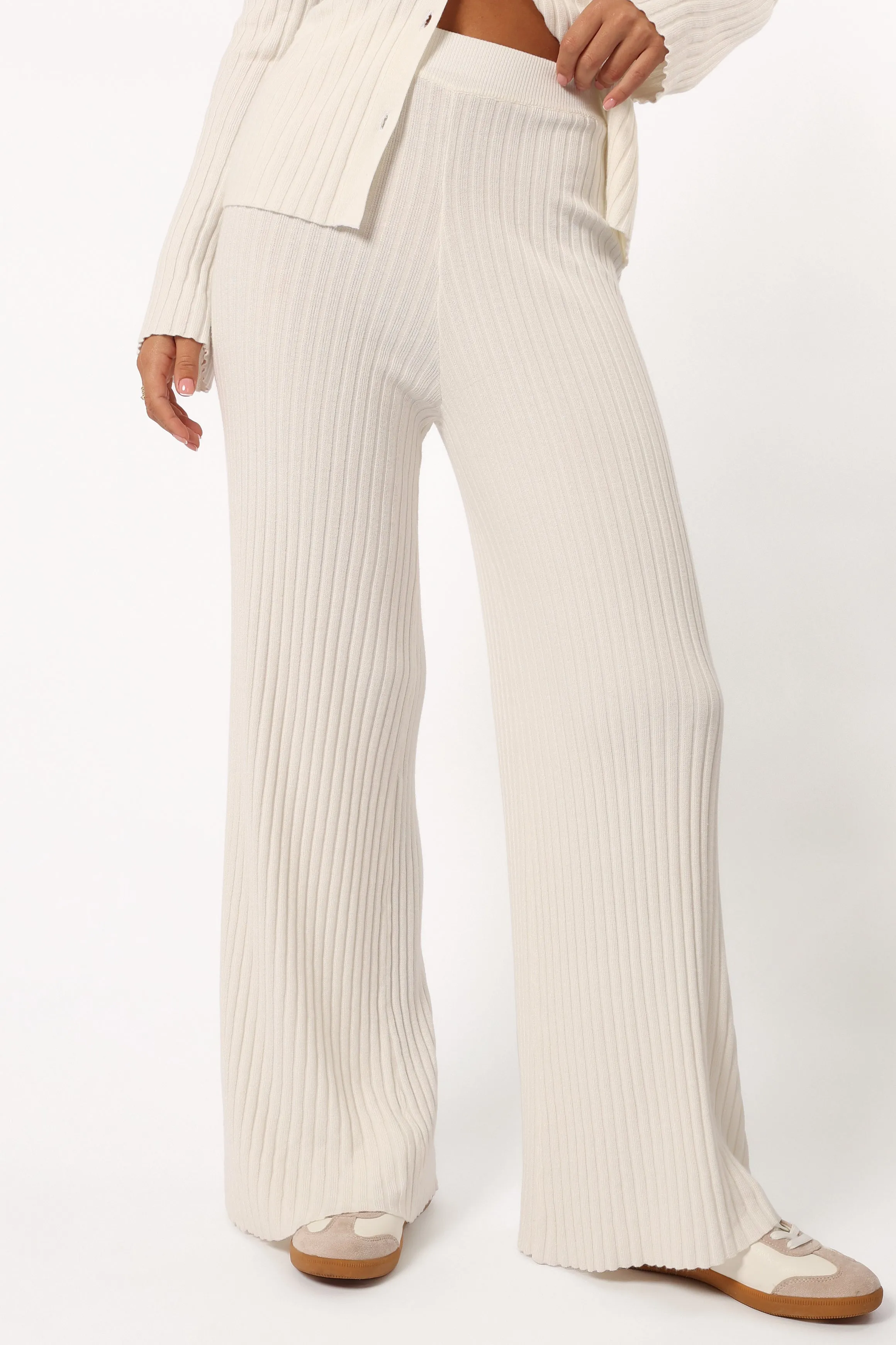 Aylia Ribbed Knit Set - Off White