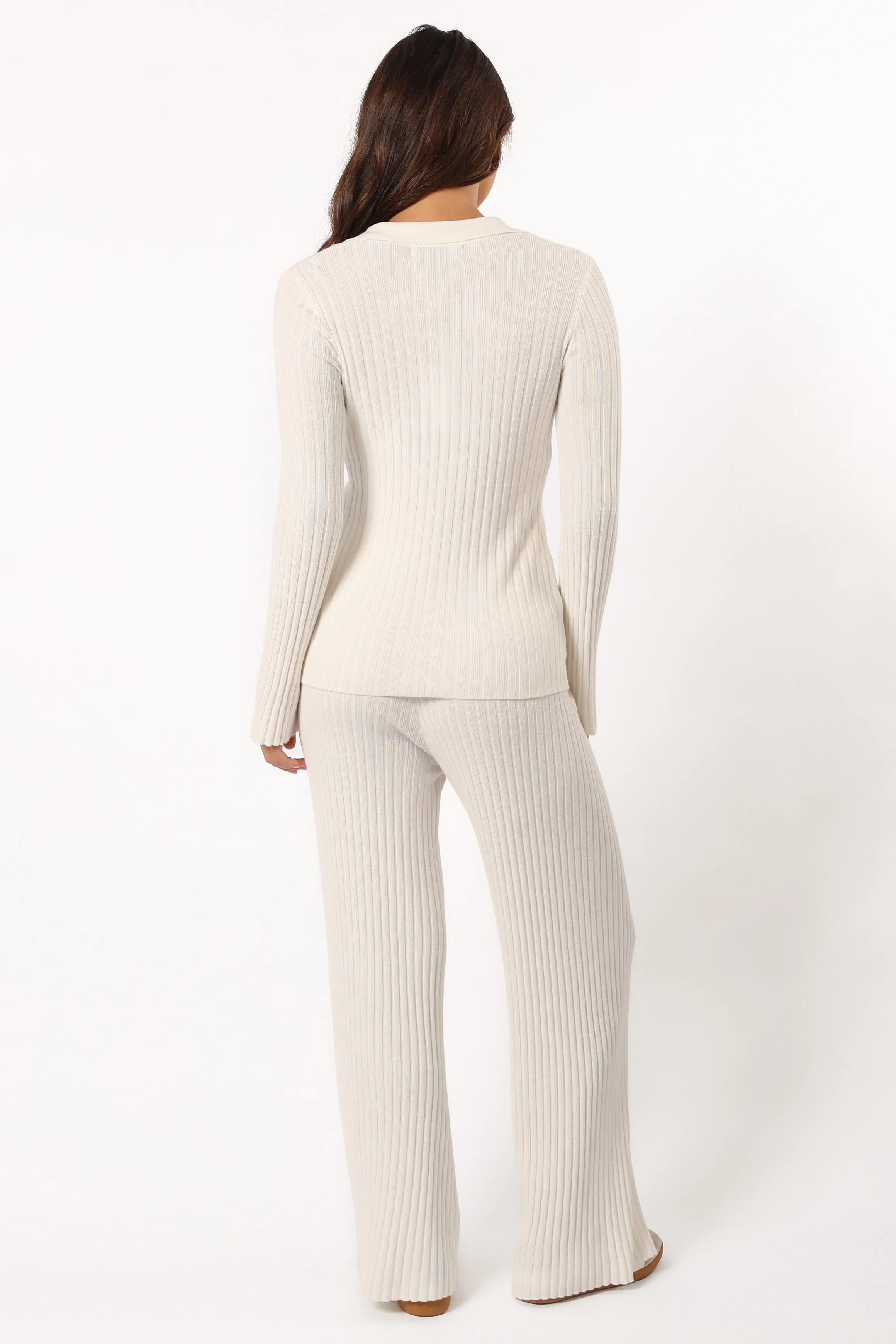 Aylia Ribbed Knit Set - Off White