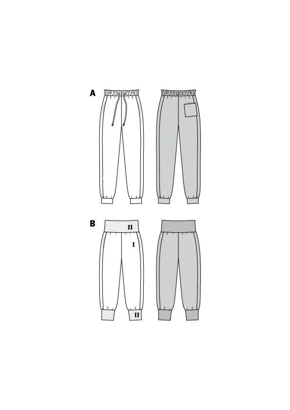 BD6317 Misses' Jogging pants sewing pattern