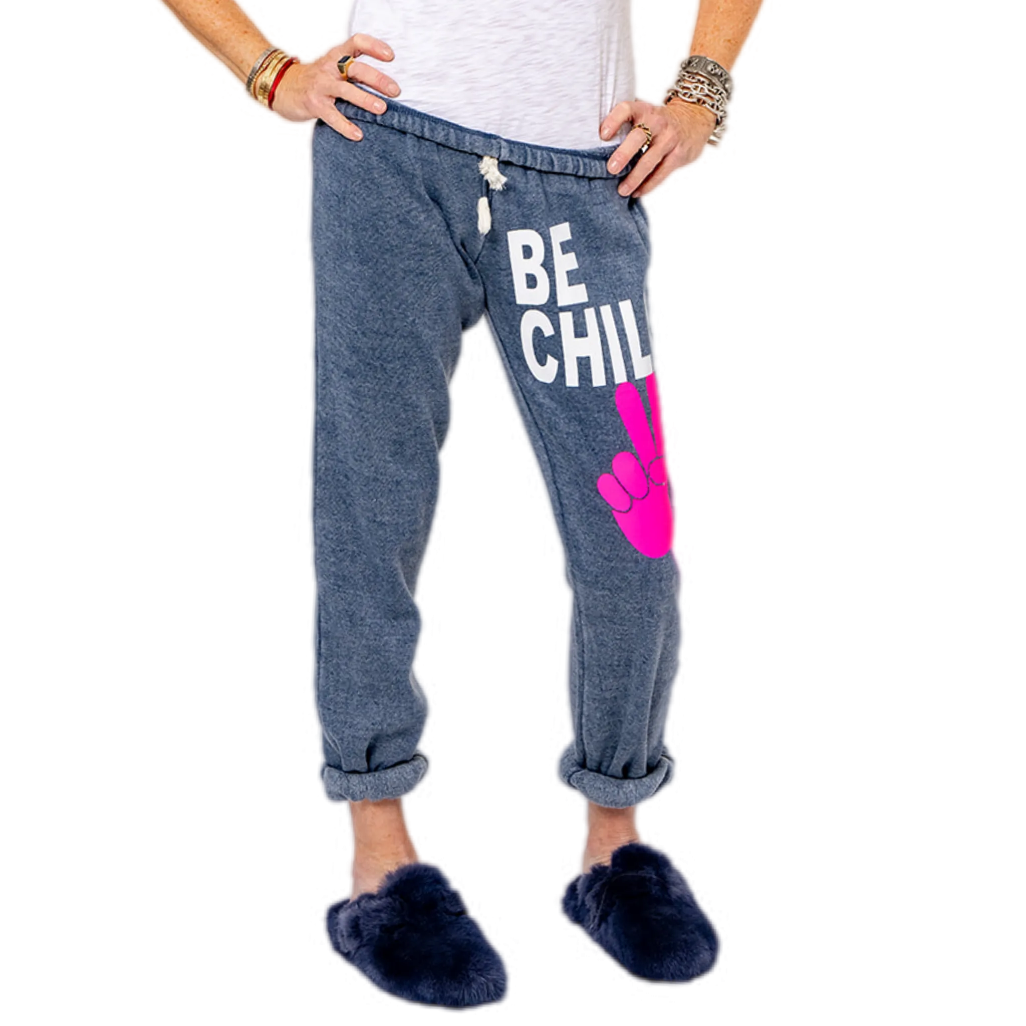 Be Chill Navy Sweatpants Sample Sale Size S,M,L