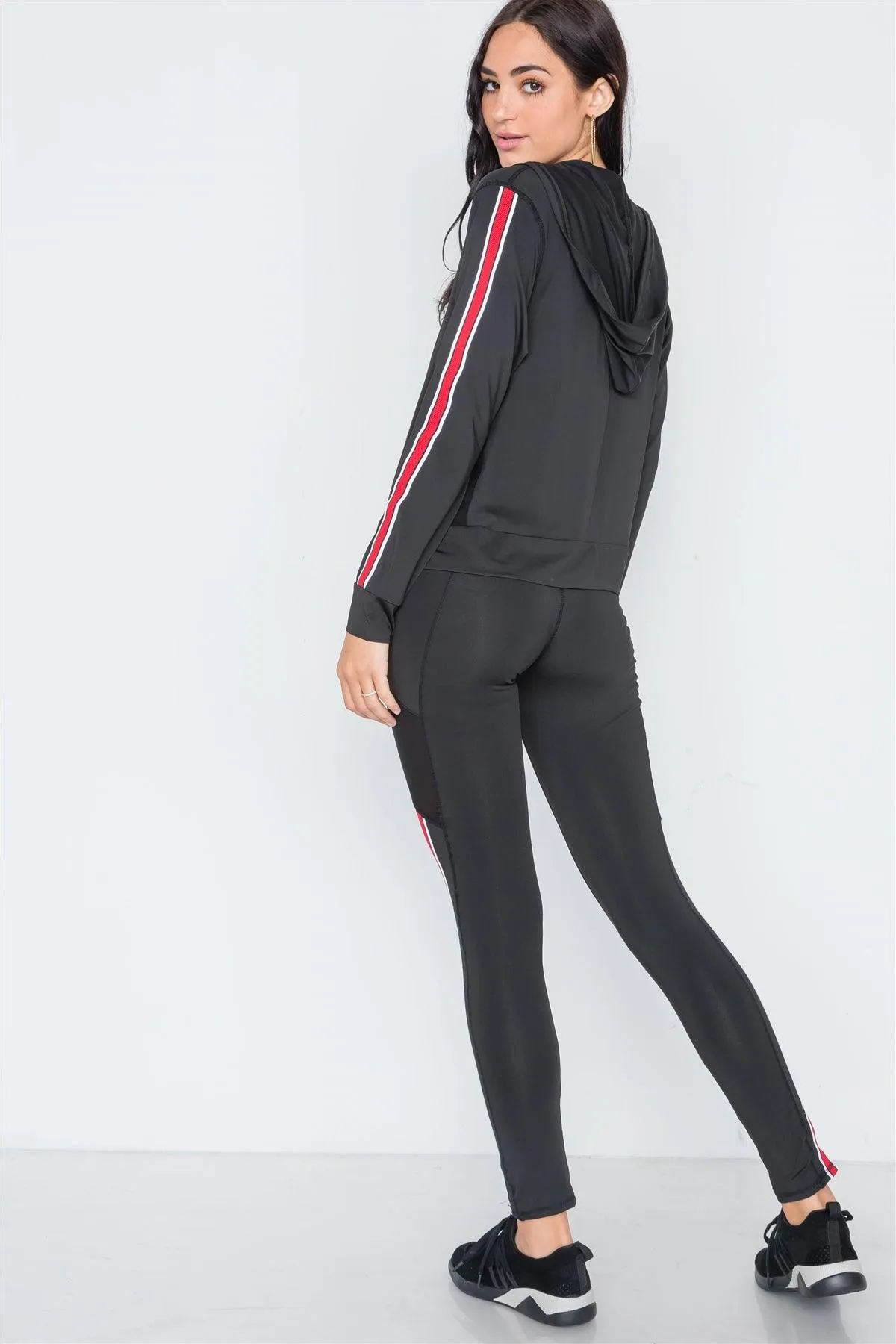 Black Active Two Piece Legging Jacket Set