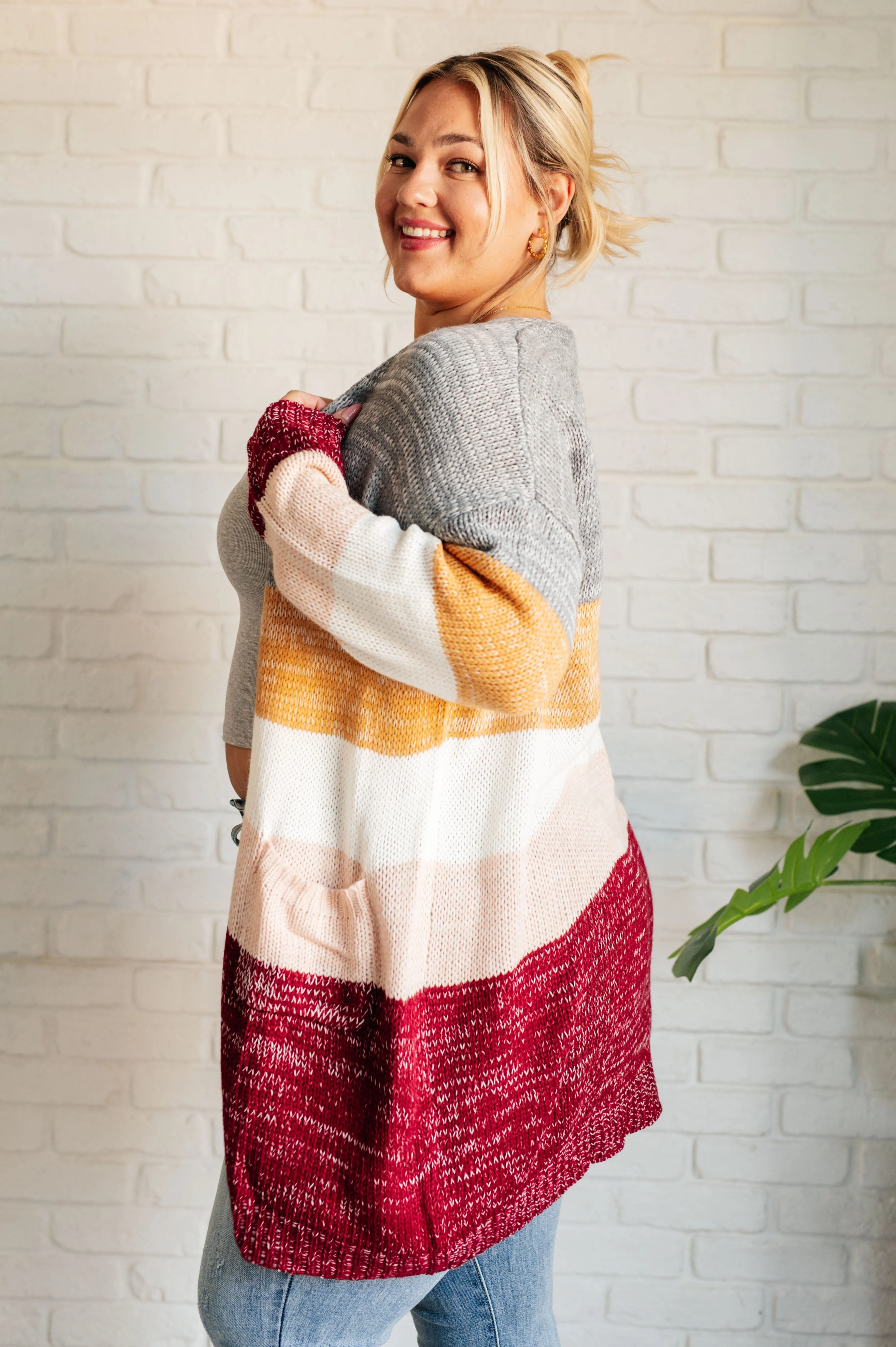 Bring the Warmth Color Block Cardigan by Haptics