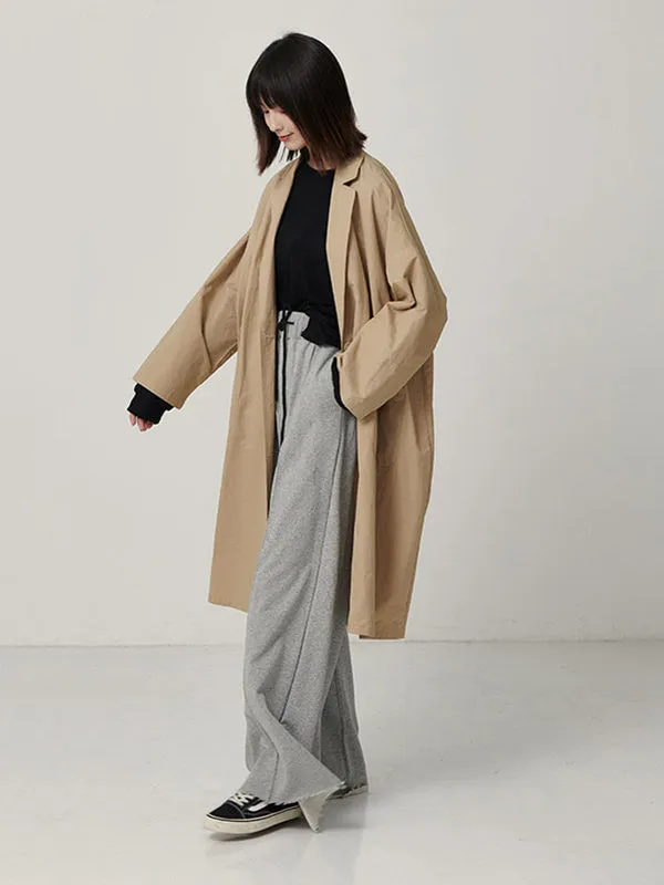 Casual Solid Column Wide Leg Pants