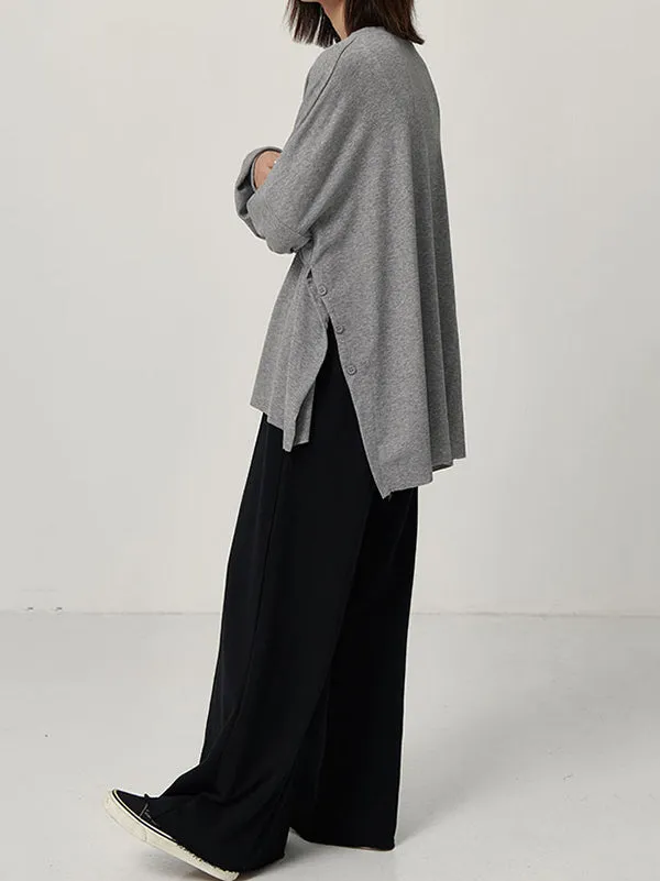 Casual Solid Column Wide Leg Pants