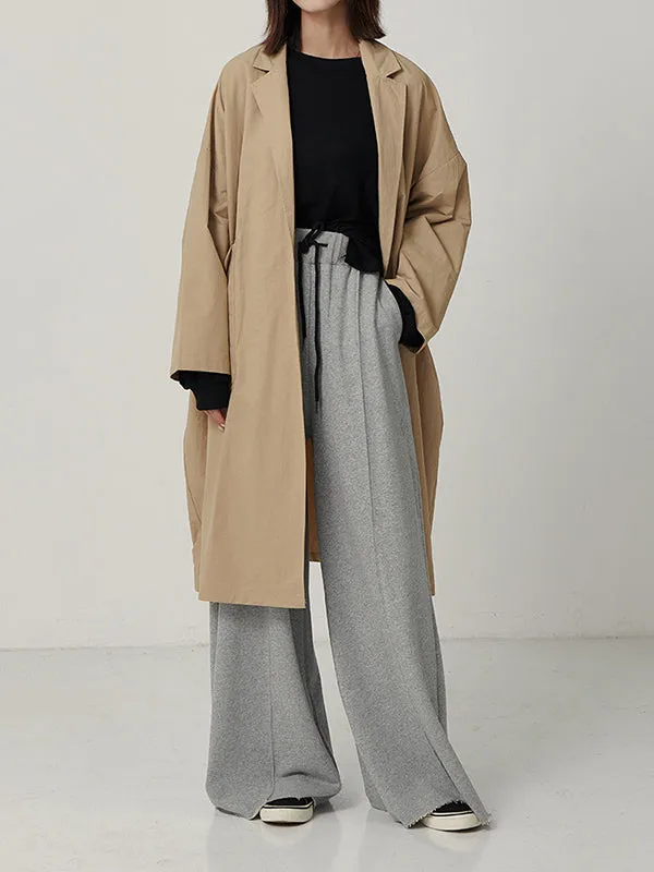 Casual Solid Column Wide Leg Pants