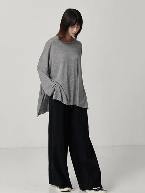 Casual Solid Column Wide Leg Pants