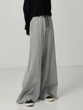 Casual Solid Column Wide Leg Pants