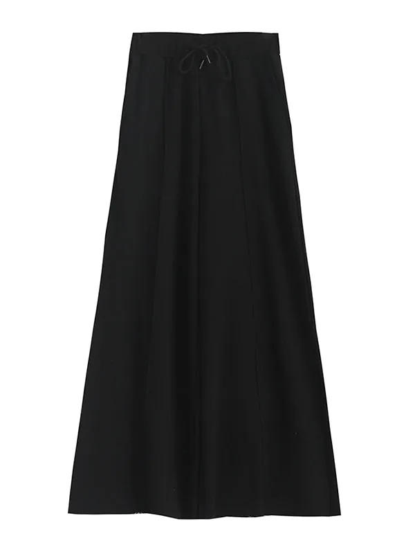 Casual Solid Column Wide Leg Pants