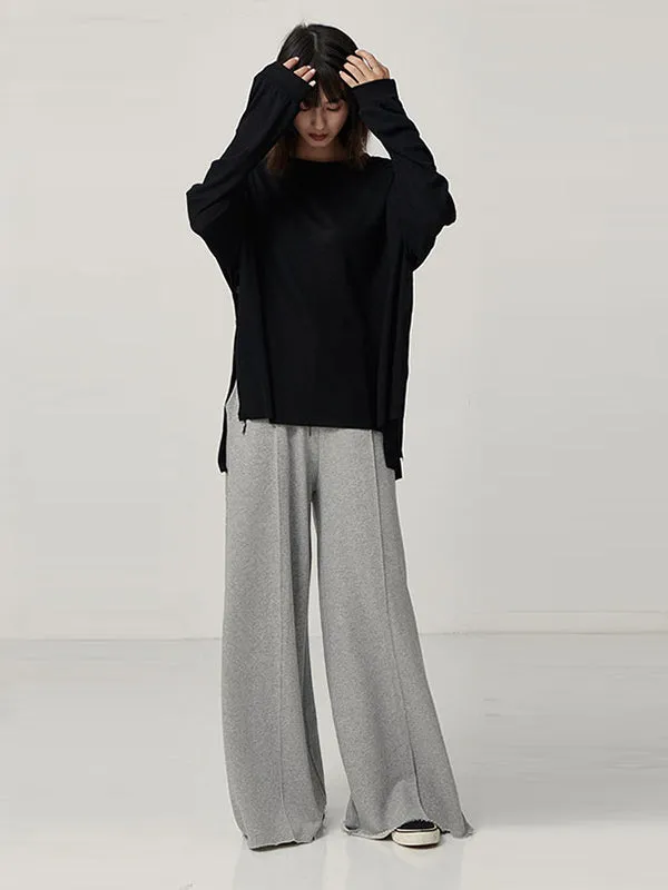 Casual Solid Column Wide Leg Pants