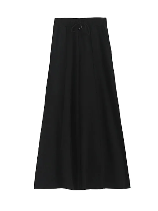 Casual Solid Column Wide Leg Pants