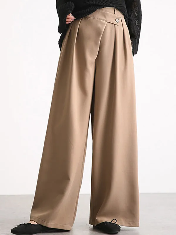 Casual Wide Leg Loose Solid Color Pants Bottoms