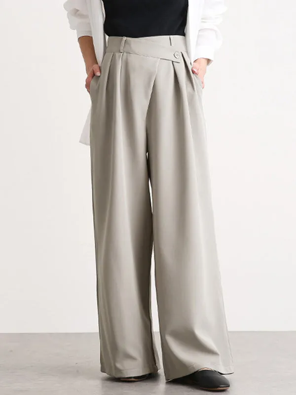 Casual Wide Leg Loose Solid Color Pants Bottoms