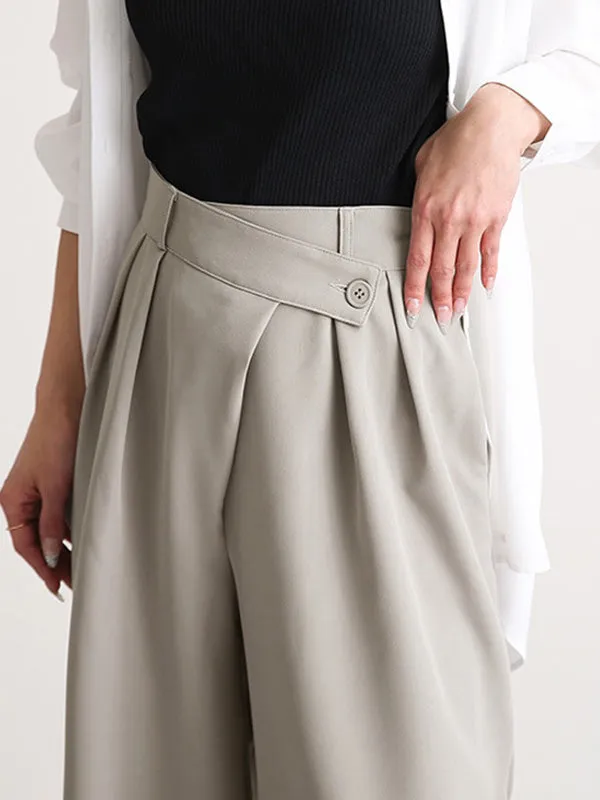 Casual Wide Leg Loose Solid Color Pants Bottoms