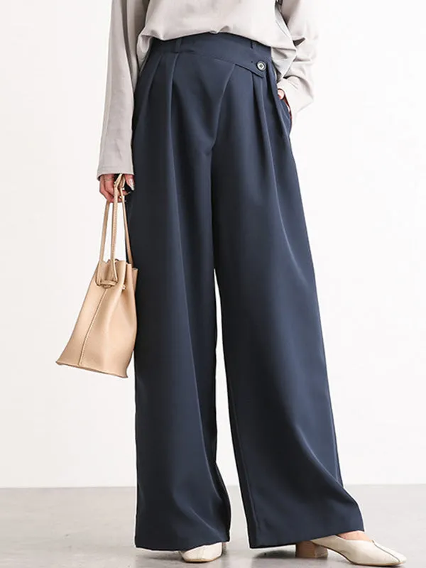 Casual Wide Leg Loose Solid Color Pants Bottoms