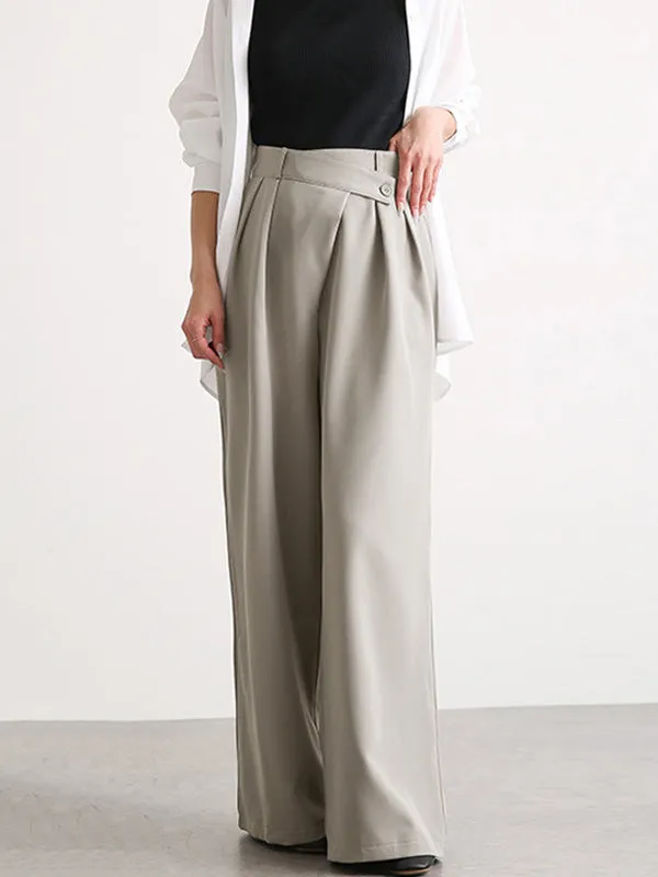 Casual Wide Leg Loose Solid Color Pants Bottoms