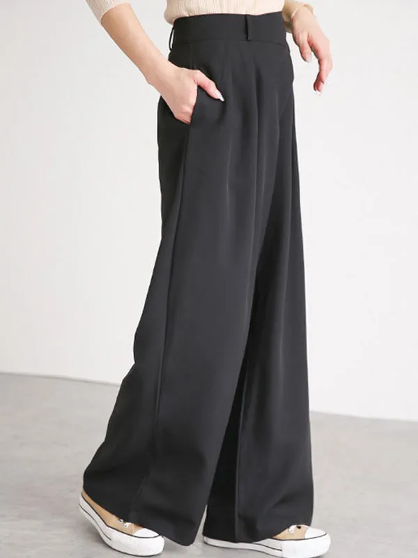 Casual Wide Leg Loose Solid Color Pants Bottoms